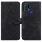 For Tecno Pova 4G / LD7 Lily Embossed Leather Phone Case(Black) - 1