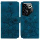 For Tecno Camon 20 Premier 5G Lily Embossed Leather Phone Case(Dark Blue) - 1