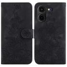 For Tecno Pova 5 Pro Lily Embossed Leather Phone Case(Black) - 1