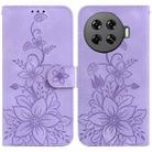 For Tecno Spark 20 Pro+ 4G Lily Embossed Leather Phone Case(Purple) - 1