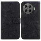 For Tecno Spark 20 Pro+ 4G Lily Embossed Leather Phone Case(Black) - 1