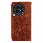 For Tecno Camon 30 Premier 5G Lily Embossed Leather Phone Case(Brown) - 3