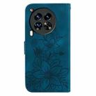 For Tecno Camon 30 Premier 5G Lily Embossed Leather Phone Case(Dark Blue) - 3