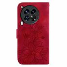 For Tecno Camon 30 Premier 5G Lily Embossed Leather Phone Case(Red) - 3