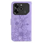 For Tecno Pova 6 5G / 6 Pro 5G Lily Embossed Leather Phone Case(Purple) - 3