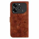 For Tecno Pova 6 5G / 6 Pro 5G Lily Embossed Leather Phone Case(Brown) - 3