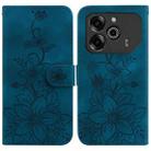 For Tecno Pova 6 5G / 6 Pro 5G Lily Embossed Leather Phone Case(Dark Blue) - 1