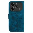 For Tecno Pova 6 5G / 6 Pro 5G Lily Embossed Leather Phone Case(Dark Blue) - 3