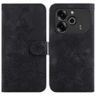 For Tecno Pova 6 5G / 6 Pro 5G Lily Embossed Leather Phone Case(Black) - 1