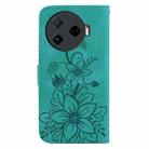 For Tecno Camon 30 Pro 5G / CL8 Lily Embossed Leather Phone Case(Green) - 3