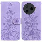 For Tecno Camon 30 Pro 5G / CL8 Lily Embossed Leather Phone Case(Purple) - 1