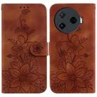 For Tecno Camon 30 Pro 5G / CL8 Lily Embossed Leather Phone Case(Brown) - 1