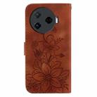 For Tecno Camon 30 Pro 5G / CL8 Lily Embossed Leather Phone Case(Brown) - 3