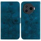 For Tecno Camon 30 Pro 5G / CL8 Lily Embossed Leather Phone Case(Dark Blue) - 1