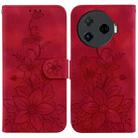 For Tecno Camon 30 Pro 5G / CL8 Lily Embossed Leather Phone Case(Red) - 1