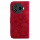 For Tecno Camon 30 Pro 5G / CL8 Lily Embossed Leather Phone Case(Red) - 3