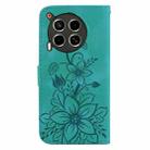 For Tecno Camon 30 4G / 5G / CL6 / CL7 Lily Embossed Leather Phone Case(Green) - 3