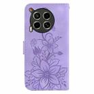 For Tecno Camon 30 4G / 5G / CL6 / CL7 Lily Embossed Leather Phone Case(Purple) - 3