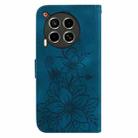 For Tecno Camon 30 4G / 5G / CL6 / CL7 Lily Embossed Leather Phone Case(Dark Blue) - 3