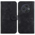 For Tecno Spark 30C Lily Embossed Leather Phone Case(Black) - 1