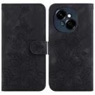 For Tecno Spark Go 1 / Pop 9 Pro Lily Embossed Leather Phone Case(Black) - 1