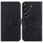 For Tecno Camon 40 Lily Embossed Leather Phone Case(Black) - 1
