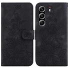For Tecno Camon 40 Pro 4G Lily Embossed Leather Phone Case(Black) - 1