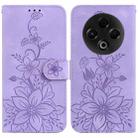 For Tecno Spark 30 4G Lily Embossed Leather Phone Case(Purple) - 1