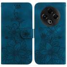 For Tecno Spark 30 4G Lily Embossed Leather Phone Case(Dark Blue) - 1