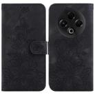 For Tecno Spark 30 4G Lily Embossed Leather Phone Case(Black) - 1