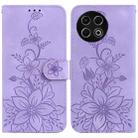 For Tecno Spark 30 Pro Lily Embossed Leather Phone Case(Purple) - 1