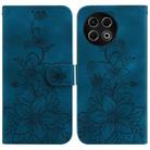 For Tecno Spark 30 Pro Lily Embossed Leather Phone Case(Dark Blue) - 1