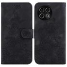 For Tecno Spark 30 Pro Lily Embossed Leather Phone Case(Black) - 1