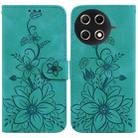 For Tecno Camon 30S / Camon 30S Pro Lily Embossed Leather Phone Case(Green) - 1