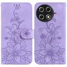 For Tecno Camon 30S / Camon 30S Pro Lily Embossed Leather Phone Case(Purple) - 1