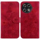 For Tecno Camon 30S / Camon 30S Pro Lily Embossed Leather Phone Case(Red) - 1