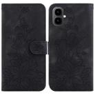For Tecno Pop 10 / Spark Go 2 4G Lily Embossed Leather Phone Case(Black) - 1