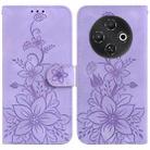 For Tecno Pop 9 5G / Spark 30C 5G Lily Embossed Leather Phone Case(Purple) - 1