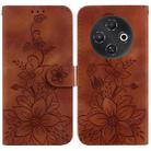For Tecno Pop 9 5G / Spark 30C 5G Lily Embossed Leather Phone Case(Brown) - 1