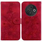 For Tecno Pop 9 5G / Spark 30C 5G Lily Embossed Leather Phone Case(Red) - 1