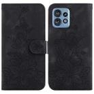 For Motorola Edge 40 Pro Lily Embossed Leather Phone Case(Black) - 1