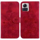 For Motorola Moto X30 Pro/Edge 30 Ultra 5G Lily Embossed Leather Phone Case(Red) - 1