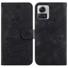 For Motorola Moto X30 Pro/Edge 30 Ultra 5G Lily Embossed Leather Phone Case(Black) - 1