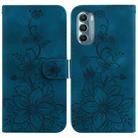 For Motorola Moto G Stylus 5G 2022 Lily Embossed Leather Phone Case(Dark Blue) - 1