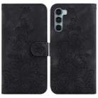 For Motorola Moto G200 5G / Edge S30 Lily Embossed Leather Phone Case(Black) - 1