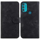 For Motorola Moto G71 5G Lily Embossed Leather Phone Case(Black) - 1