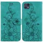 For Motorola Moto G50 5G Lily Embossed Leather Phone Case(Green) - 1