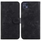 For Motorola Moto G50 5G Lily Embossed Leather Phone Case(Black) - 1