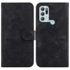 For Motorola Moto G60S Lily Embossed Leather Phone Case(Black) - 1