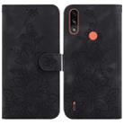 For Motorola Moto E7 Power / E7i Power Lily Embossed Leather Phone Case(Black) - 1